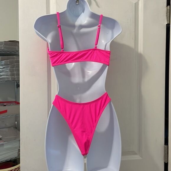 New! Hot pink high thigh bikini set small fashion nova - Picture 7 of 7